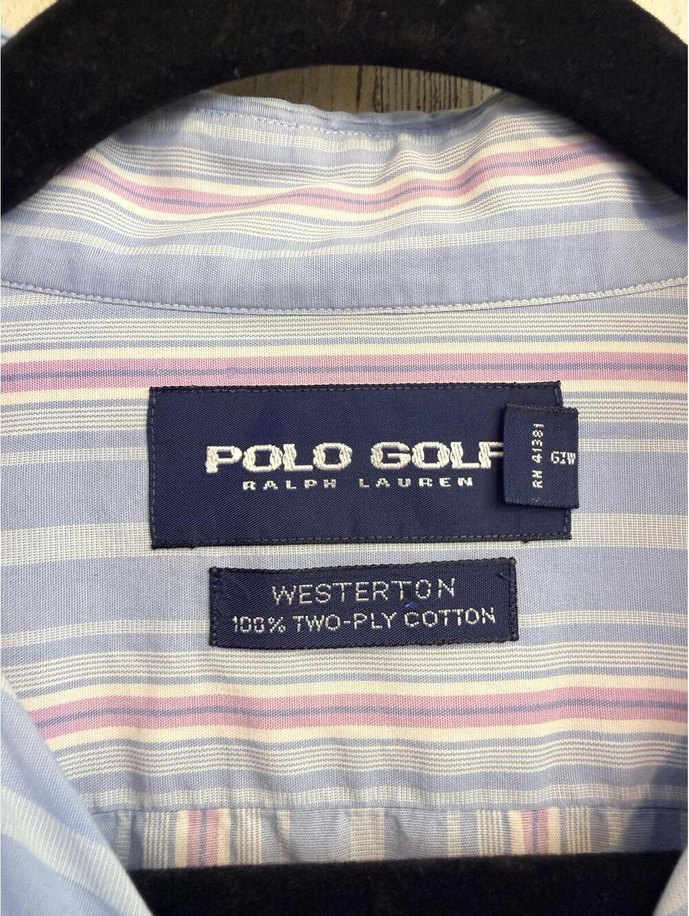 Vintage Polo Golf Ralph Lauren Westerton Striped Two-Ply Cotton Shirt Mens - Picture 3 of 10